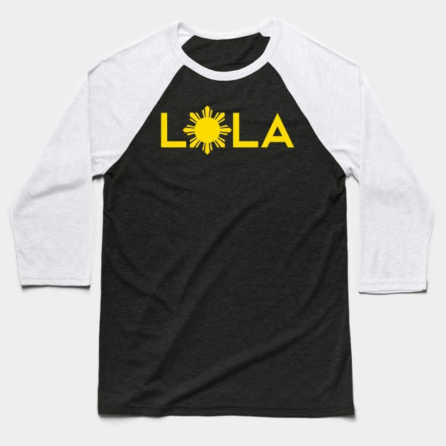 Lola - Grandmother - Filipino Flag Sun Baseball T-Shirt by PixelTim